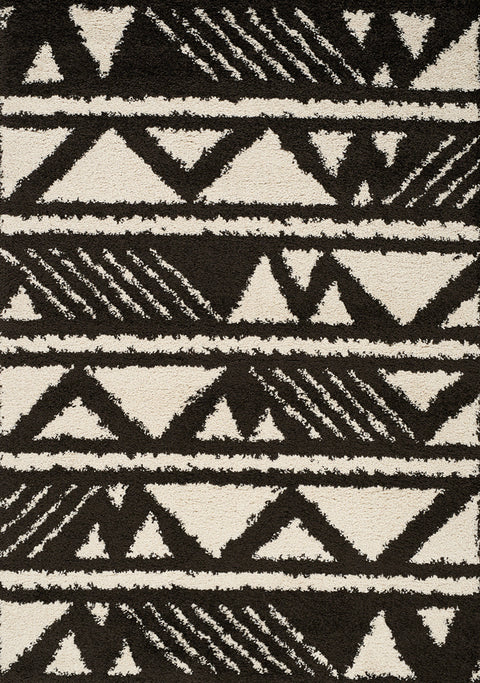 Maroq Shag Rug - Black Peaks full sample
