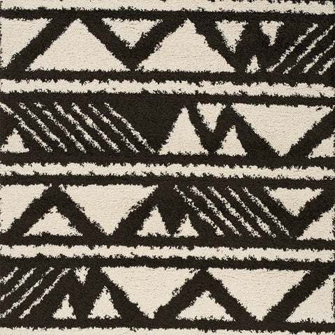 Maroq Shag Rug - Black Peaks sample