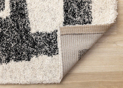 Marquis Distressed Rug - Marker Lines corner flipped to show underside