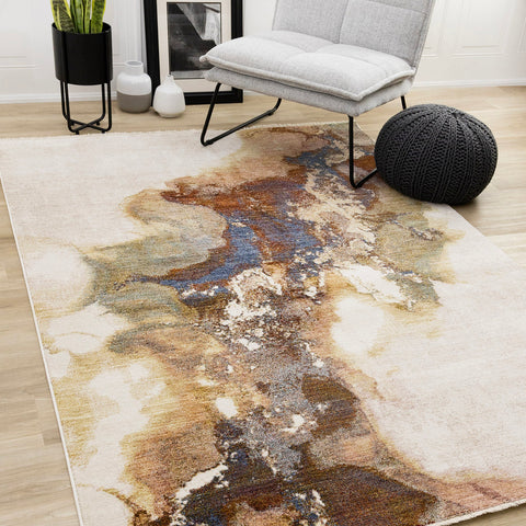Muse Plush Rug - Marble Grain in living room setting