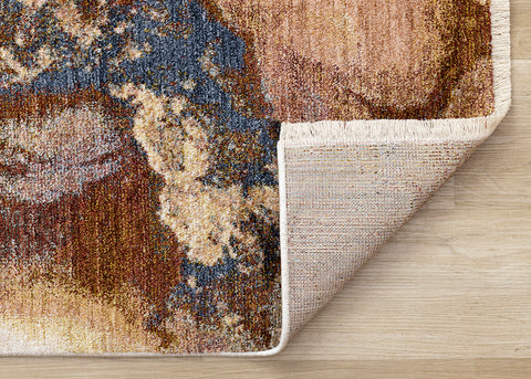 Muse Plush Rug - Marble Grain corner flipped to show underside