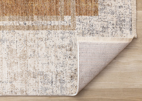 Muse Rug - Layered Geometric corner flipped to show underside