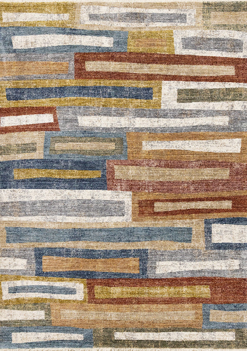 Muse Rug - Layered Bricks full sample