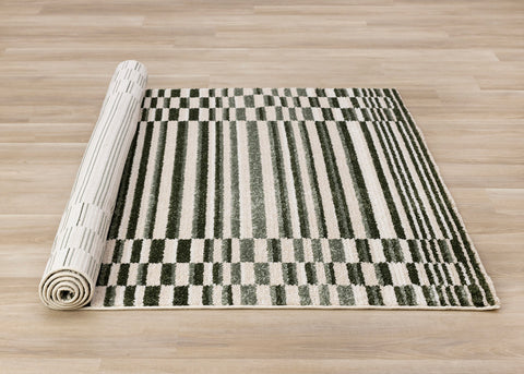 Nala Rug - Striped Rows roll on floor