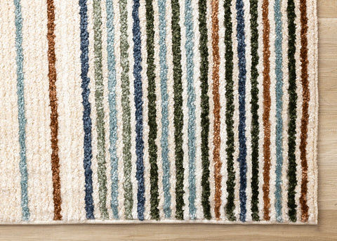 Nala Rug - Multicolor Stripes corner detail