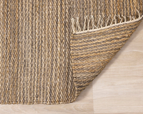 Naturals Rug - Braided Jute corner flipped to show underside