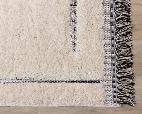 Novato Dual Texture Rug - Wavy Lines corner detail
