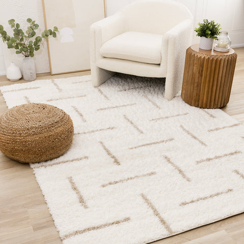 Pascal Rug - Scattered Lines in living room setting
