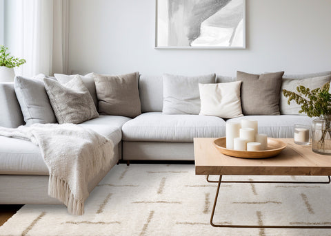 Pascal Rug - Scattered Lines in living room setting
