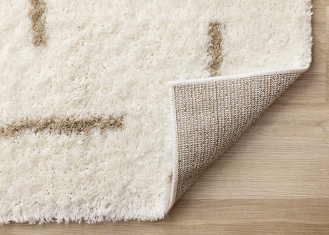 Pascal Rug - Scattered Lines corner flipped to show underside