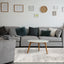 Ravine Rug - Grey Cream Distressed Lines in living room setting