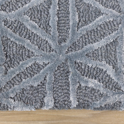 Royal Natural Wool Rug - Blue side detail