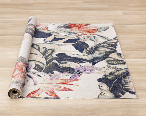 Sara Rug - Floral roll on floor