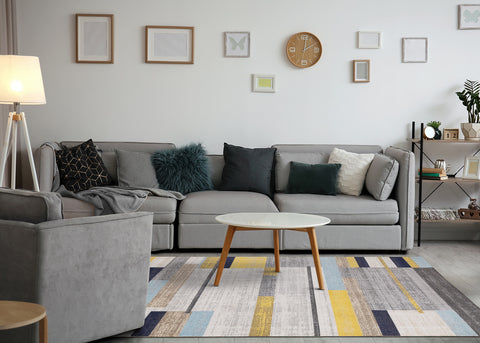 Sara Rug - Bold Stripes in living room setting