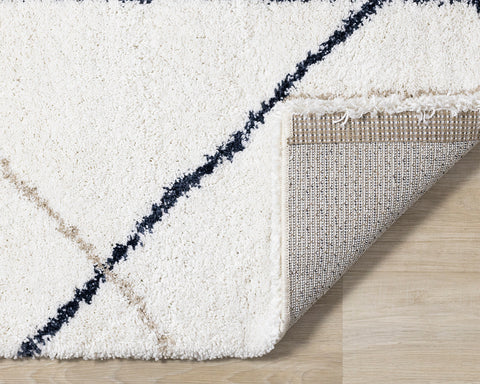 Shira Soft Touch Rug - Geometric corner flipped to show underside