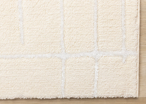 Sully Rug - Cream Broken Lines corner detail
