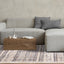 Swift Rug - Cream Taupe Distressed Lines in living room setting