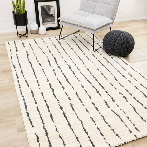 Talia Rug - Black Rain in living room setting