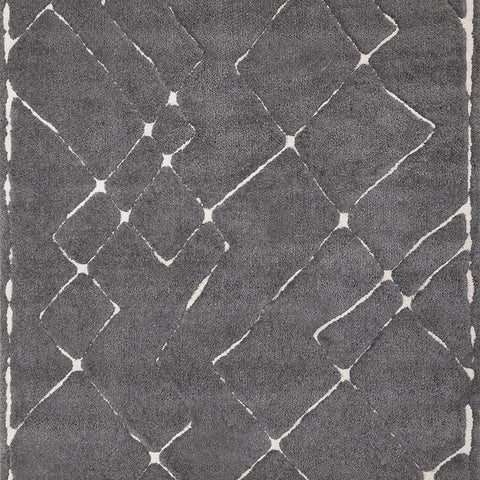 Talia Rug - Black Broken Lattice sample