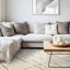 Talia Rug - White Broken Lattice in living room setting