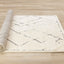 Talia Rug - White Broken Lattice roll on floor
