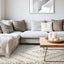 Talia Rug - Black Striped Diamond in living room setting