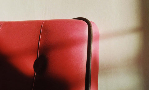 red leather lounge chair.